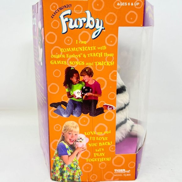 Furby Zebra Black/White Stripes 70-800 Blue Eyes 1998 Factory Sealed NEW - Picture 6 of 9